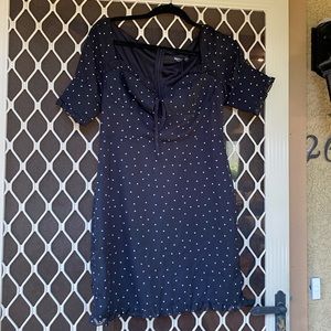 Black polka dot dress